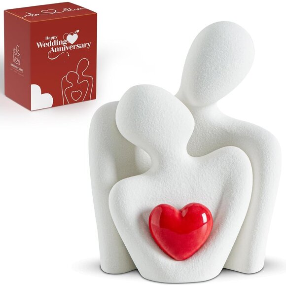 Porcelain Knick Knacks Couples Statue & Sculpture for Bedroom Decor Valentine - Picture 1 of 7